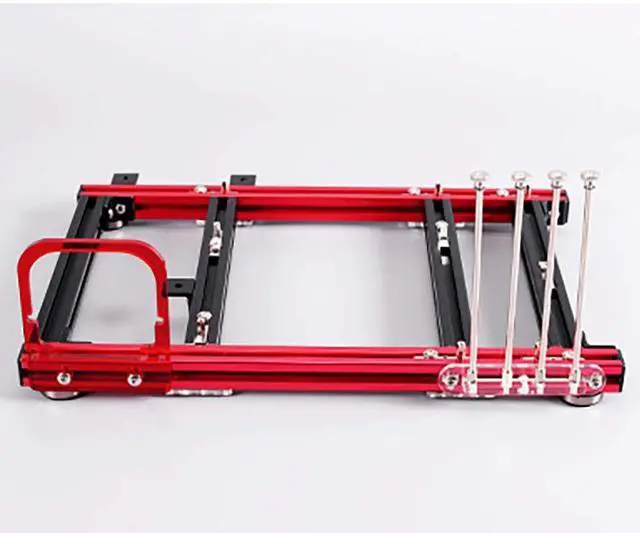 Alt view image 4 of 5 - MATX Motherboard Test Bench Open Air Computer Case Chassis Aluminum Bracket DIY Bare Frame Micro-ATX Support Graphics Card(red&Black)