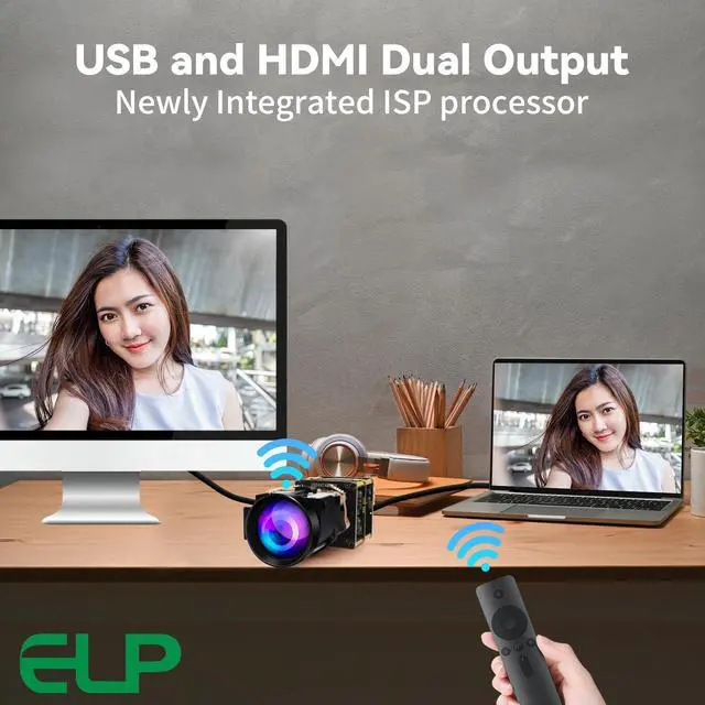 Alt view image 3 of 5 - ELP 12X Zoom 4K 30fps USB Camera Module 1080P 60fps HDMI USB Webcam Autofocus Manual Zoom Infrared Remote Control PC Camera H.265 H.264 High Speed Webcamera for Church Streaming Video Conference