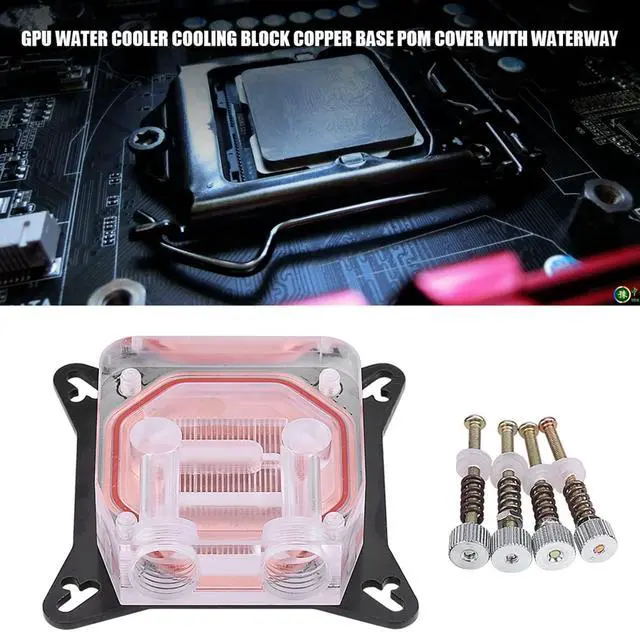 Alt view image 3 of 5 - GPU Water Block Water Cooling Cooler Base, Copper POM Metal Water Cooling System Parts Kits for DIY PC with Waterway Component