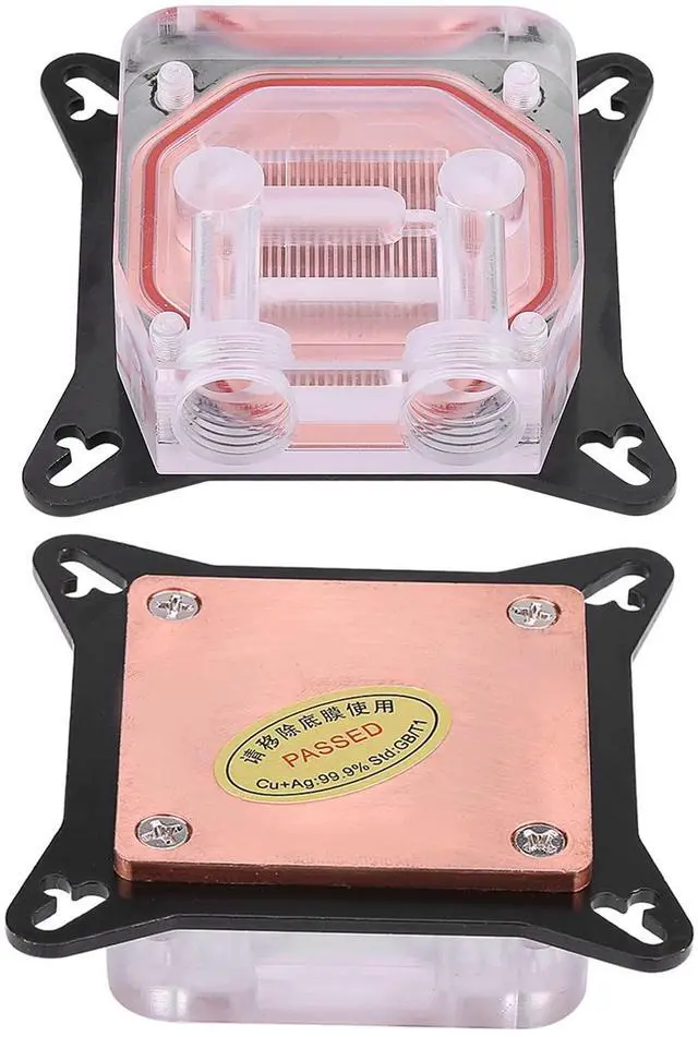 Alt view image 4 of 5 - GPU Water Block Water Cooling Cooler Base, Copper POM Metal Water Cooling System Parts Kits for DIY PC with Waterway Component