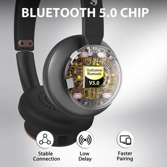 Alt view image 5 of 5 - Wireless Headset with Mic for Work, Bluetooth Headphones with Microphone Noise Canceling & USB Dongle, Handsfree 26+ Hours Battery & Mute Button, for Office/Call Center/Laptop/MS Teams/Conference