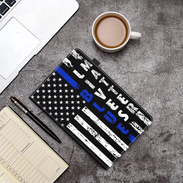 Alt view image 3 of 5 - Case for  Fire Max 11 Tablet (13th Generation, 2023 Release), Slim Folding Stand Cover with Auto Wake/Sleep for Fire 11 Max Tablet, Blue Striped Vintage Flag