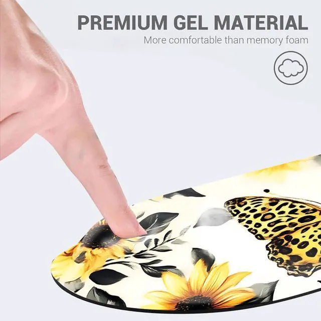 Alt view image 2 of 5 - EFGWSDER Desk Mat, Mouse Pad with Wrist Rest, 4-in-1 Large Mouse Pads for Desk, Ergonomic Mouse Pad and Keyboard Wrist Rest Gaming Keyboard Mat for Office,Sunflower and Butterflies