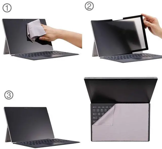 Alt view image 3 of 5 - FILMEXT for Microsoft Surface Pro 7 Plus/7/6/5/4/3 Fully Removable Privacy Screen Protector Filter, Anti-Spy Anti-Glare Feature Makes (for Surface Pro 7+/7/6/5/4 Privacy Screen Protector)