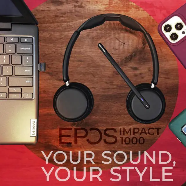 Alt view image 4 of 5 - EPOS Impact 1060T ANC Stereo Bluetooth Headset (Teams Version) Bundled with Global Teck Gold Support Plan and Microfiber Cloth - for Conferencing, Distance Learning, Remote Work, School, Streaming