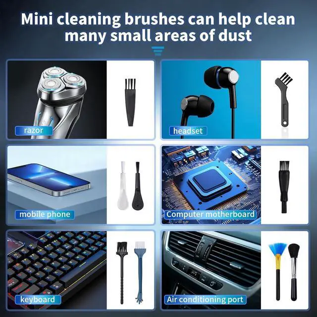 Alt view image 5 of 5 - Compressed Air Duster,130000RPM Electric Air Duster with LED Display & Mini Vacuum 2-in-1,Brushless Motor,100-speed infinitely adjustable rechargeable air blower-for Keyboard, House, Outdoor and Car
