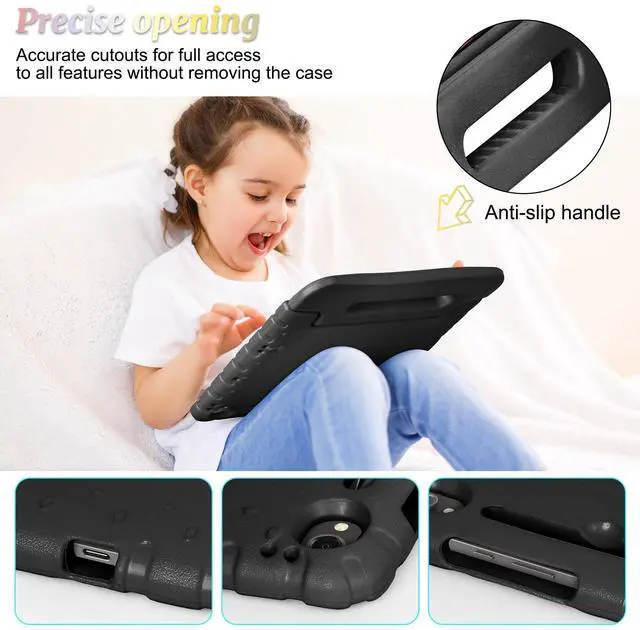Alt view image 3 of 5 - Foluu Case for Samsung Galaxy Tab S9 Tablet 2023, Galaxy Tab S9 11 inch Kids Case, Shockproof Light Weight Handle Stand Case for Samsung Galaxy Tab S9 2023 (Black)