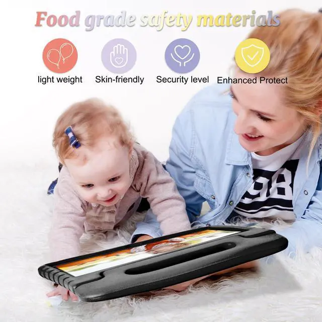 Alt view image 2 of 5 - Foluu Case for Samsung Galaxy Tab S9 Tablet 2023, Galaxy Tab S9 11 inch Kids Case, Shockproof Light Weight Handle Stand Case for Samsung Galaxy Tab S9 2023 (Black)