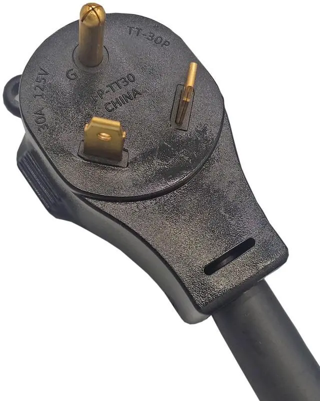 Alt view image 2 of 5 - Fullsky FC-TTL53 Male RV 30A plug TT-30P to L5-30R lock socket 3 prong to 3 prong 30A output 125V