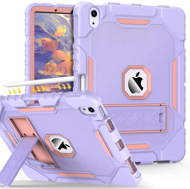Main image of Grifobes Case for iPad Air 11-inch (M3/M2) 2025/2024, for iPad Air 5th/4th Generation 2022/2020 10.9", Heavy Duty Rugged Cover with Stand/Pencil Holder for i Pad Air 6th 5 4 Gen (Purple)