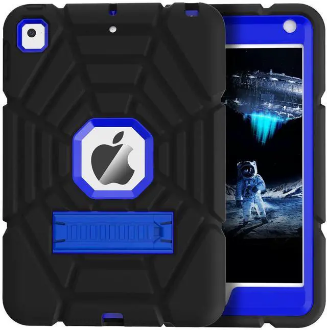Main image of Grifobes for iPad Mini 5 Case, for iPad Mini 4 Case for Kids,Heavy Duty Shockproof Rugged Case Cover with Stand,Protective Case for iPad Mini 5th/4th Generation 7.9 inch (Black+Blue)