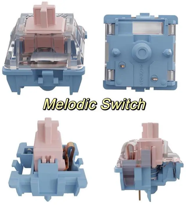 Alt view image 2 of 5 - Gateron Melodic Keyboard Switches, 5-Pin 60gf Clicky Switches,Factory Pre-lubed Switches, Crisp Sound/Accurate triggering Switches(90PCS)