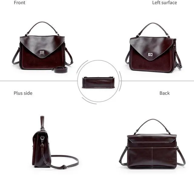 Alt view image 3 of 5 - Laptop Tote Bags for Women Top-handle Faux Suede with Genie Leather Work Computer Bags 12.0 inch Office Fashion Teacher Purse with Long Strap Brown