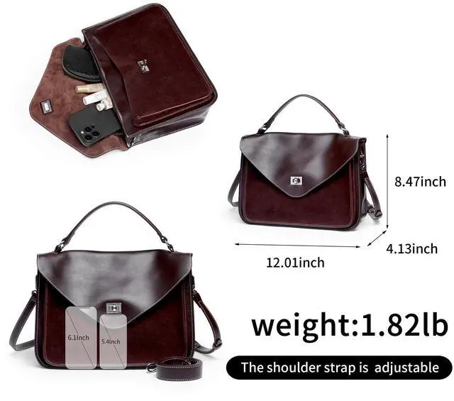 Alt view image 4 of 5 - Laptop Tote Bags for Women Top-handle Faux Suede with Genie Leather Work Computer Bags 12.0 inch Office Fashion Teacher Purse with Long Strap Brown