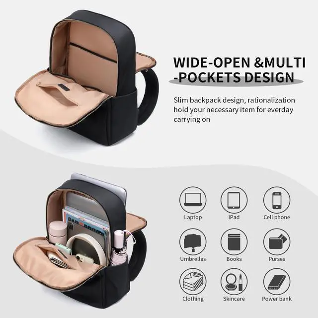 Alt view image 2 of 5 - GOLF SUPAGS Women Laptop Backpack with Separate Laptop Compartment Fits 14 Inch Notebook Casual Daypack for Work Travel College Backpack Book Bags