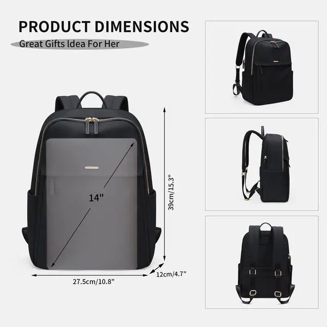 Alt view image 3 of 5 - GOLF SUPAGS Women Laptop Backpack with Separate Laptop Compartment Fits 14 Inch Notebook Casual Daypack for Work Travel College Backpack Book Bags