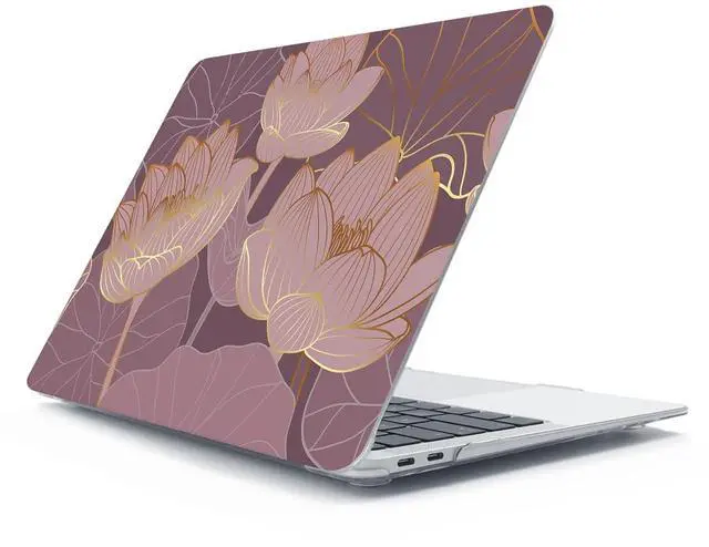 Alt view image 3 of 5 - HOHAIYOO for MacBook Air 13 inch Case 2021 2020 2019 2018 A2337 M1 A2179 A1932, Plastic Hard Shell Case&Keyboard Cover&Screen Protector&Webcam Cover Compatible with MacBook Air 13" Retina, Lotus