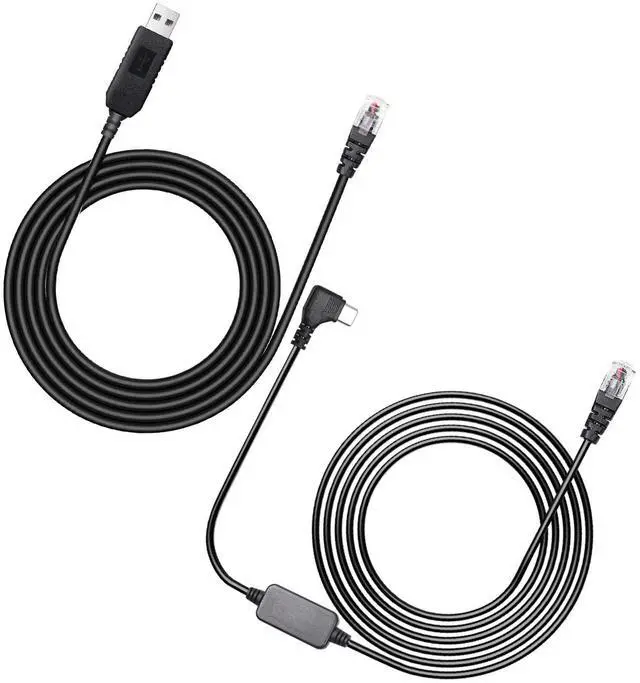 Main image of Hodeoo USB-C to RJ11 & USB to RJ11 Radar Detector Cables, 6.56Ft Each, Compatible with Escort, Uniden, Beltronics, Cobra, Radenso XP & More (Premium Replacement Power Cords)