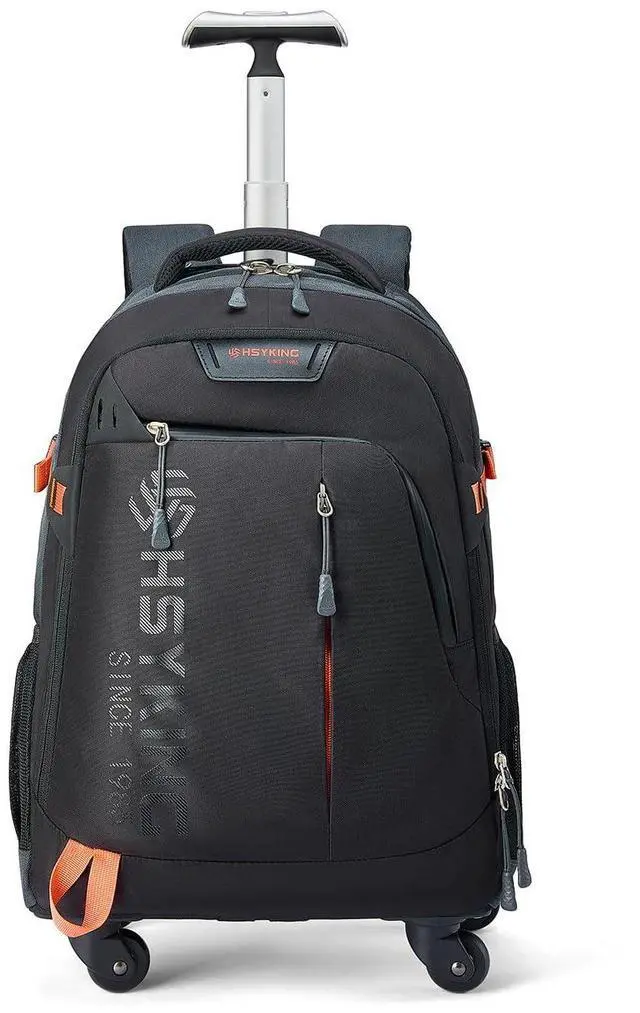 Main image of HSYKING 20 Inches Water-resistant Rolling Laptop Backpack Wheeled Backpack for Adult, Business People and Travel Commuter Carry-on Luggage with Spinner Wheels Travel Luggage (Black, 20 Inches)