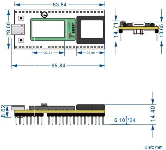 Alt view image 5 of 5 - Wireless Tracker Development Kit LoRa 915MHz SX1262 ESP32-S3 WiFi+BT UC6580 GPS GNSS Receiver for Arduino Meshtastic IoT LoRaWAN