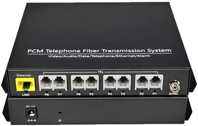Alt view image 2 of 5 - Hebbeko 8 Channels POTS Telephones and Ethernet Over Fiber Optic Media Converters Extenders, Singlemode up 20Km Multimode 500M,Support Called id, Ring and Fax -Uncompressed No Delay A Set