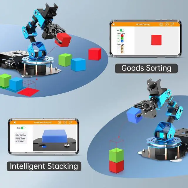 Alt view image 3 of 5 - HIWONDER 6DOF Robotic Arm Kit Powered by Raspberry Pi 5 4GB AI Vision Programming Robot Arm ROS Open Source for Adults and Teens(Developer Kit)