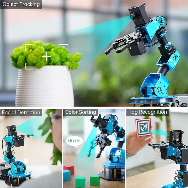 Alt view image 2 of 5 - HIWONDER 6DOF Robotic Arm Kit Powered by Raspberry Pi 5 4GB AI Vision Programming Robot Arm ROS Open Source for Adults and Teens(Developer Kit)