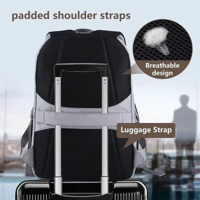 Alt view image 4 of 5 - HXLGMD 15.6 Inch Laptop Backpack for Women, Quilted Teacher Nurse Backpack College Casual Daypack for Work Travel Office