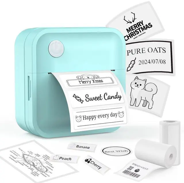 Main image of INVISEN Label Maker Machine - Mini Label Printer Portable Thermal Printer for Home,Office,Organization,Bluetooth Sticker Maker for Phones,Sticker Machine for Kids School Items,Note Labels(Blue)