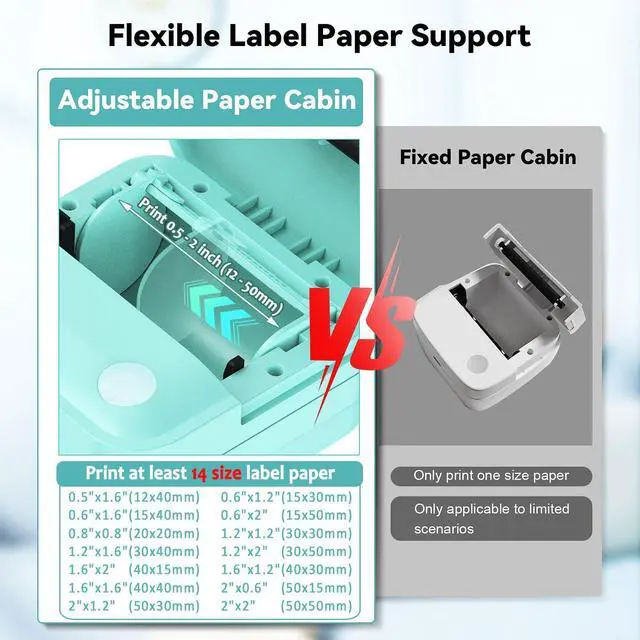 Alt view image 3 of 5 - INVISEN Label Maker Machine - Mini Label Printer Portable Thermal Printer for Home,Office,Organization,Bluetooth Sticker Maker for Phones,Sticker Machine for Kids School Items,Note Labels(Blue)