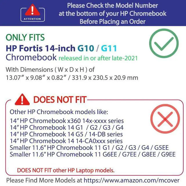 Alt view image 3 of 5 - mCover Case ONLY Compatible for 2021~2024 14" HP Fortis 14-inch G10 / G11 Chromebook Laptop Computers (NOT Fitting Any Other HP Models) - Purple