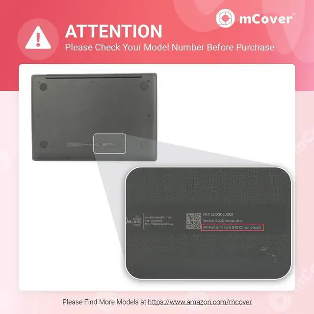 Alt view image 4 of 5 - mCover Case ONLY Compatible for 2021~2024 14" HP Fortis 14-inch G10 / G11 Chromebook Laptop Computers (NOT Fitting Any Other HP Models) - Purple