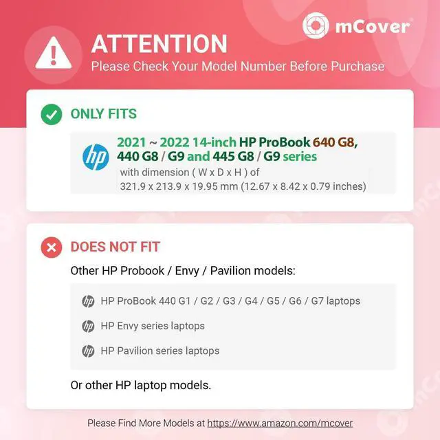 Alt view image 4 of 5 - mCover Case Compatible for 2021~2022 14" HP ProBook 440 G8 / G9 and 445 G8 / G9 Series Notebook PC Only (NOT Fitting Other HP Models) - Black