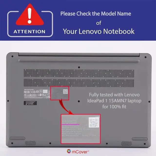 Alt view image 4 of 5 - mCover Case Compatible ONLY for 2022-2024 15" Lenovo IdeaPad 1 Series (15ADA7 / 15AMN7 / 15ALC7 / 15IAU7 / 15IGL7 / 15IJL7 / 15IRU7) Windows Laptops (NOT Fitting Any Other Models)- Black