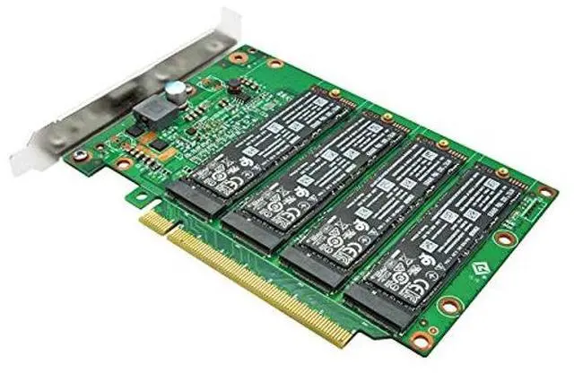 Alt view image 2 of 5 - ipolex 4-Port PCIe 3.0 x16 NVMe M.2 SSD Adapter (M-Key), Quad 2280/2260/2242/2230 Support, Backward Compatible with PCIe 2.0/1.0, Requires BIOS Bifurcation, with Heatsink