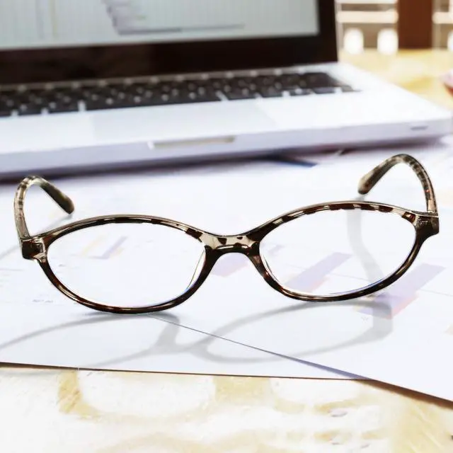Alt view image 4 of 5 - KUGUAOK Retro Oval Blue Light Blocking Glasses for Women 90s Small Cat Eye Eyeglasses Frame Gaming TV Bluelight Glasses