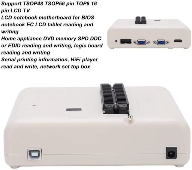 Alt view image 5 of 5 - Kadimendium Universal Chip Programmer Kit Extremely Fast Programmable Logic Circuits USB Universal Programmer Kit for IC LCD TV Monitor Car DVD RT809H with Cables