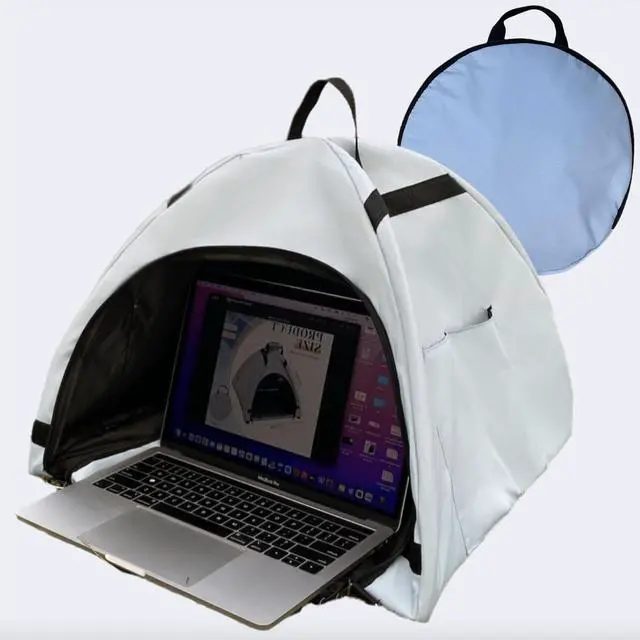 Main image of Laptop Sunshade Tent & Bag Portable Case for Working Outside | Anti-Glare | Water Resistant | Heat Reflective | Portable Privacy Screen Hood | Cubicle Shade for Laptop
