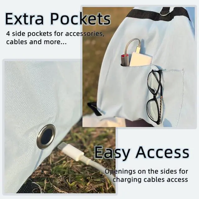 Alt view image 4 of 5 - Laptop Sunshade Tent & Bag Portable Case for Working Outside | Anti-Glare | Water Resistant | Heat Reflective | Portable Privacy Screen Hood | Cubicle Shade for Laptop
