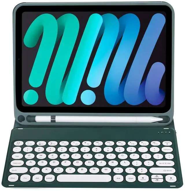 Alt view image 2 of 5 - KcoxdCn Slim Candy Colors Keyboard Case Compatible with iPAD Mini with S Pen Holder, Mutil Angles Stand Cover Detachable Wireless Keyboard (Dark Green, iPad Mini 2 3 4 5 (7.9 inch))