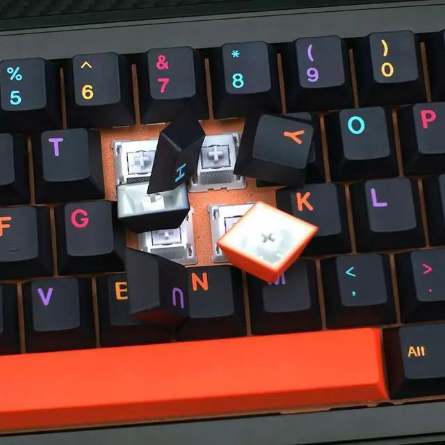 Alt view image 5 of 5 - YMKPVR KBDiy Mictlan Five-Sided Dye-Sublimation 143 Keys Keycaps,Cherry Profile PBT Orange Custom Keyboard Keycap for 61/64/68/84/87/100/104/108 Mechanical Keyboard