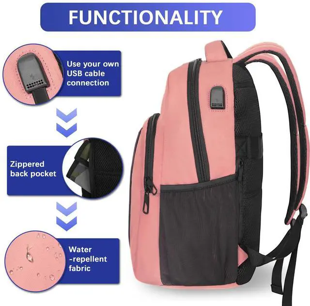 Alt view image 3 of 5 - LARIPOP Travel Laptop Backpack,15.6 Inch Business Laptop backpack for Men Women with USB Charging Port,Water-Resistant Laptopack Weekender Daypack for Work College Computer