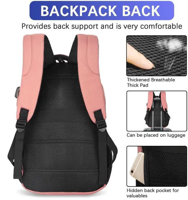 Alt view image 4 of 5 - LARIPOP Travel Laptop Backpack,15.6 Inch Business Laptop backpack for Men Women with USB Charging Port,Water-Resistant Laptopack Weekender Daypack for Work College Computer