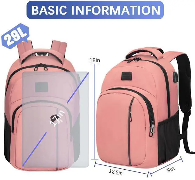 Alt view image 5 of 5 - LARIPOP Travel Laptop Backpack,15.6 Inch Business Laptop backpack for Men Women with USB Charging Port,Water-Resistant Laptopack Weekender Daypack for Work College Computer