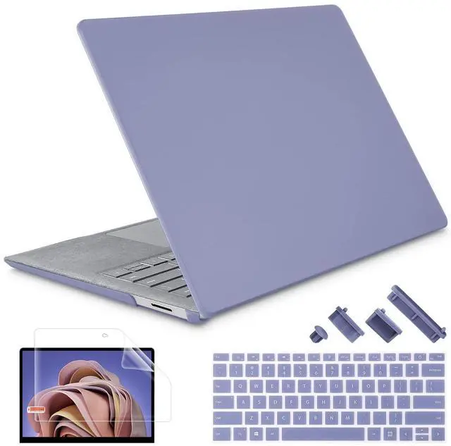 Main image of Lepeoac Case for 13.5" Microsoft Surface Laptop 5/4/3 with Alcantara Palm Rest ONLY 2022 2021 2019 Release Models: 1950/1958/1867, Plastic Hard Shell Case with Keyboard Cover,Lavender Gray