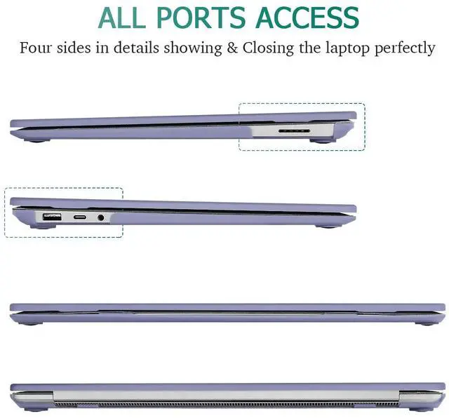 Alt view image 3 of 5 - Lepeoac Case for 13.5" Microsoft Surface Laptop 5/4/3 with Alcantara Palm Rest ONLY 2022 2021 2019 Release Models: 1950/1958/1867, Plastic Hard Shell Case with Keyboard Cover,Lavender Gray
