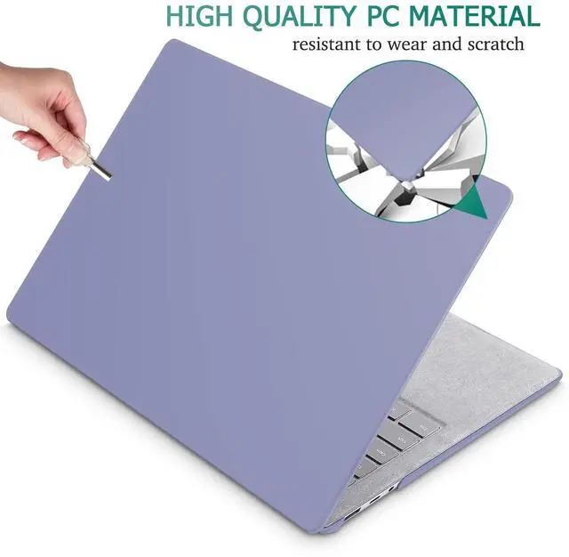 Alt view image 5 of 5 - Lepeoac Case for 13.5" Microsoft Surface Laptop 5/4/3 with Alcantara Palm Rest ONLY 2022 2021 2019 Release Models: 1950/1958/1867, Plastic Hard Shell Case with Keyboard Cover,Lavender Gray