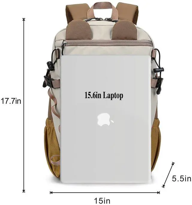 Alt view image 2 of 5 - ShyangLiang Leisure Sports Backpack for Teens Girls Boys, Middle School Backpack, University Backpack, Versatile Backpack, Lightweight Waterproof Travel Hiking Backpack(Khaki).
