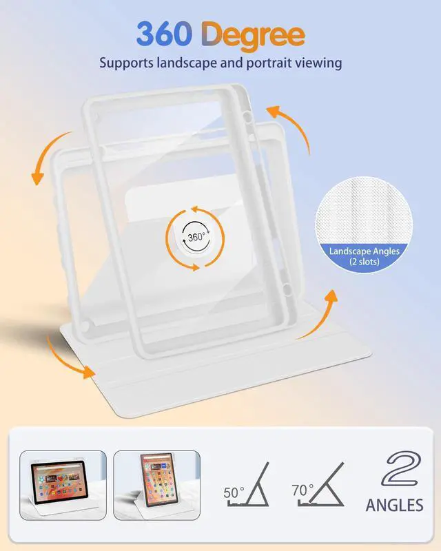 Alt view image 3 of 5 - Kidcube for Kindle Fire HD 10/10 Plus Tablet Case - 13th/11th Generation (2023/2021) 10.1" Women Girls Cute Flower Floral Design Rotating Stand Pencil Holder Folio Cases for  Fire HD 10/10 Plus