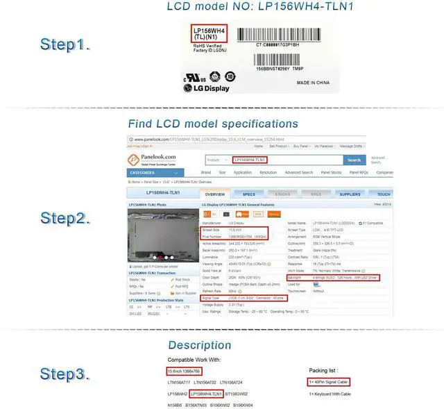 Alt view image 5 of 5 - HDMI VGA DVI LVDs Controller Board 40Pin for 15.6" 1366x768 LP156WH2 LP156WH3 LP156WH4 TL B156XW02 N156B6-L0b LCD Screen